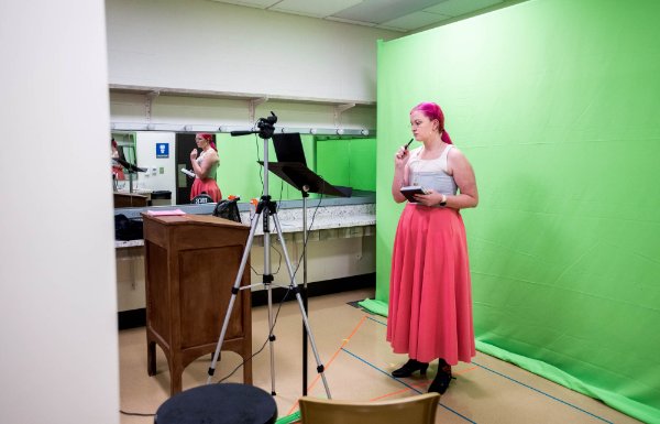 An actor during rehearsal.