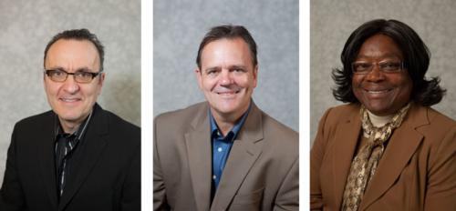 From left, Kurt Ellenberger, Rich Jelier and Sylivia Mupepi received Fulbright faculty awards to teach and conduct research overseas.