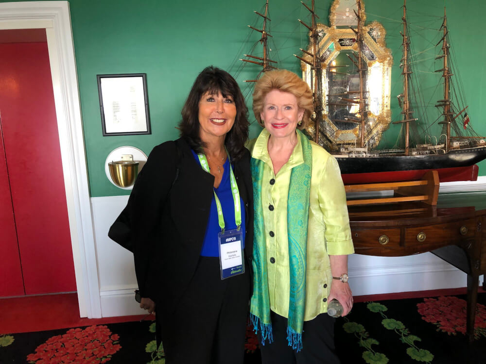 President-elect Philomena Mantella and U.S. Sen. Debbie Stabenow (D-Mich.).