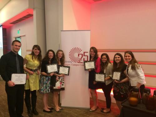 Grand Valley students received recognition for their commitment to community service at the Michigan Campus Compact Outstanding Student Service Awards April 12.