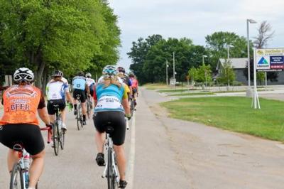 Cyclists participate in the Allegrina 100, an event that raises money for a scholarship.