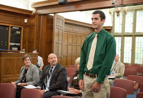 Nick Monsma, biomedical sciences major, will attend MSU�'s College of Human Medicine under an early assurance agreement signed by MSU, GVSU and Grand Rapids Community College.