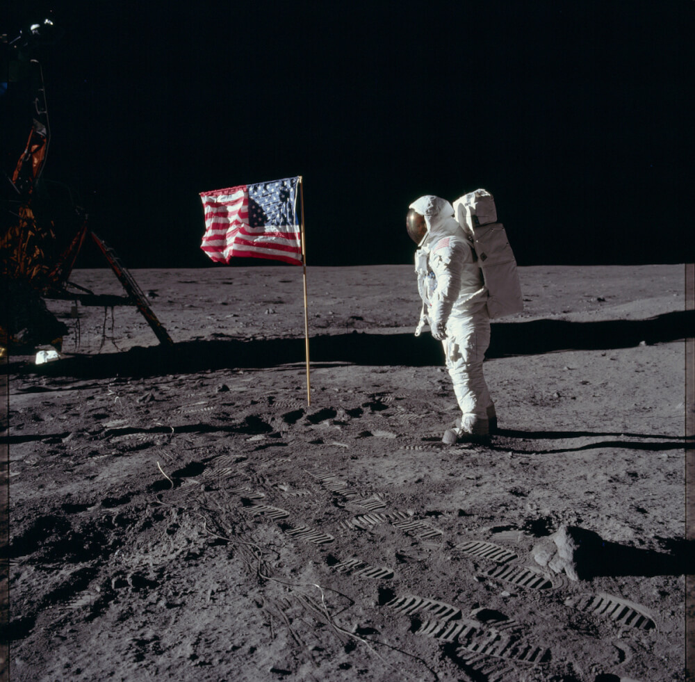 An image from the July 1969 moon landing.