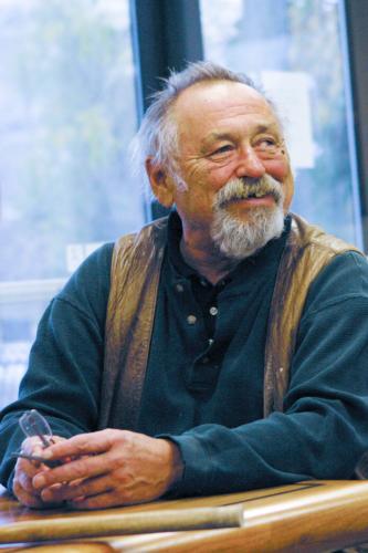 Jim Harrison during a 2006 visit to Grand Valley. Photo by Bernadine Carey-Tucker.