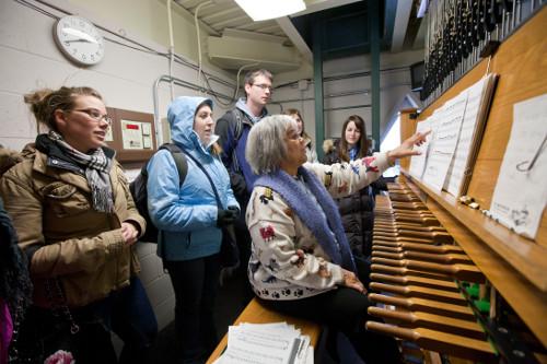 Julianne Vanden Wyngaard, university carillonneur, will give students, faculty and staff tours and demonstrations of the Cook Carillon Tower on the Allendale Campus December 9.