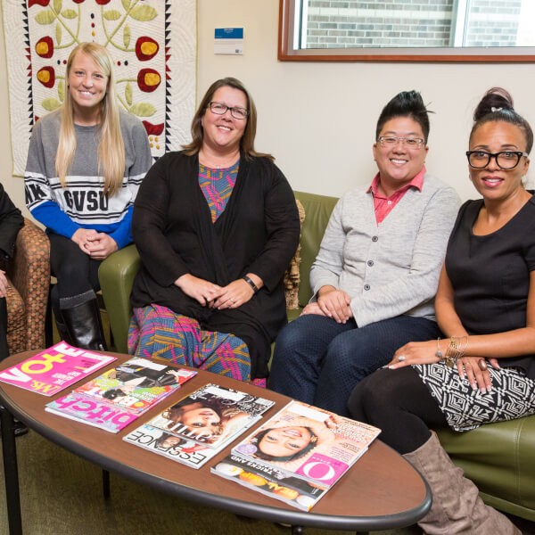 Photo by Amanda Pitts    From left to right are Marla Wick, Ashley Schulte, Kellie Pnacek-Carter, Jen Hsu and Sharalle Arnold. Not pictured are Jessica Jennrich and Salvador Lopez.