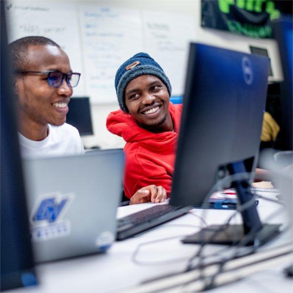 Students participating in a cybersecurity class.