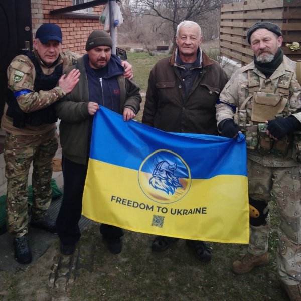 Members of Nataliia Kniffin's family pose for a photo in Ukraine.