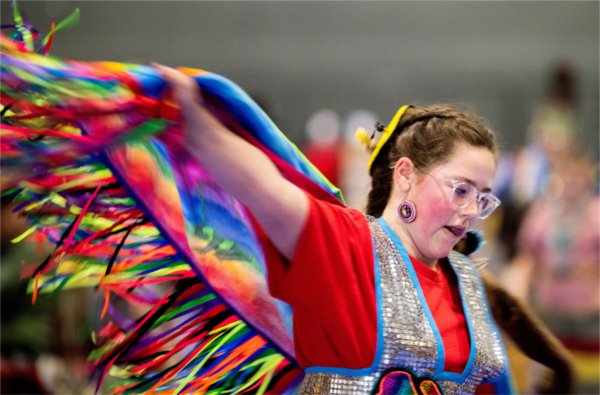 Annabelle Wilson dances during the 23rd "Celebrating All Walks of Life" Pow Wow.