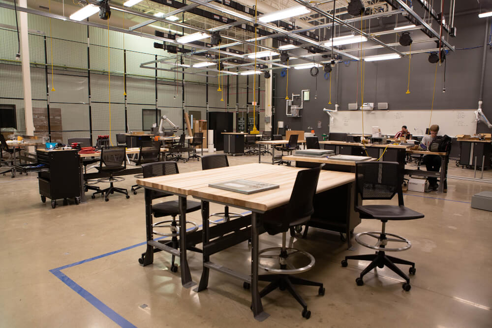 A work space in Grand Valley's Innovation Design Center.
