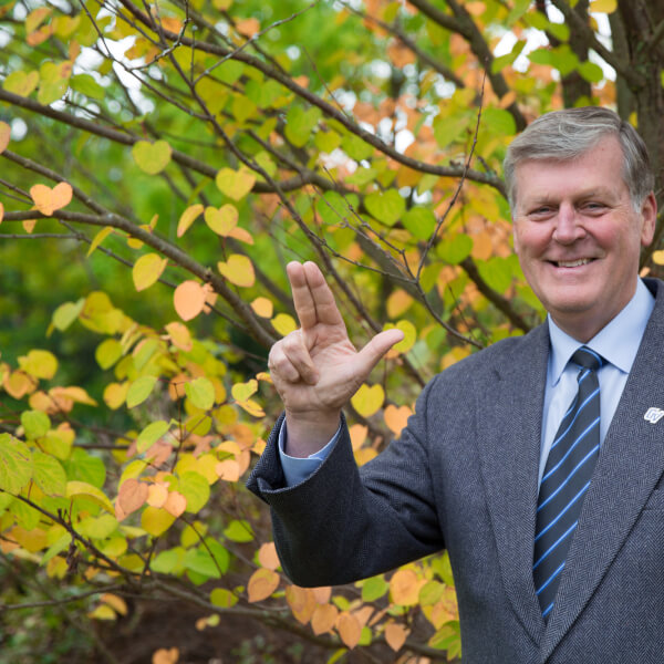 The initiative included a social media campaign, #GreenUpGR, in which President Haas participated.