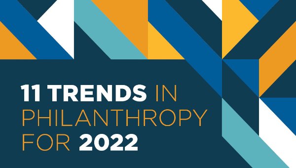 Graphic reading 11 Trends in Philanthropy for 2022
