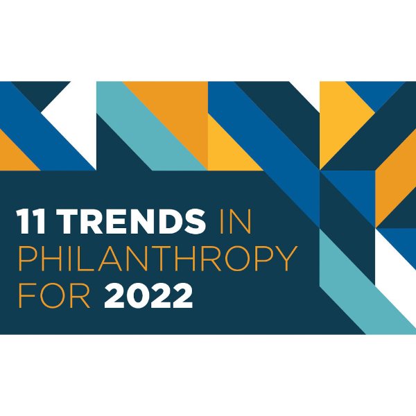 Graphic reading 11 Trends in Philanthropy for 2022