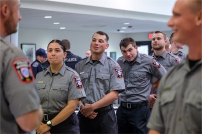 GVSU Police Academy Graduates line up