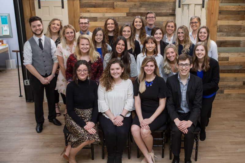 Members of GrandPR, the student-run public relations firm, are pictured.