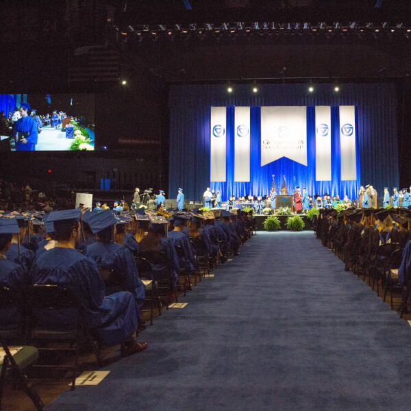 A photo of students at a past commencement ceremony.