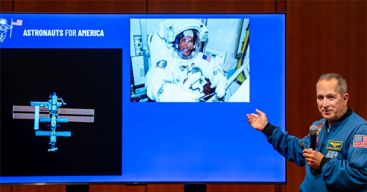 Former astronaut brings message of civic responsibility to campus
