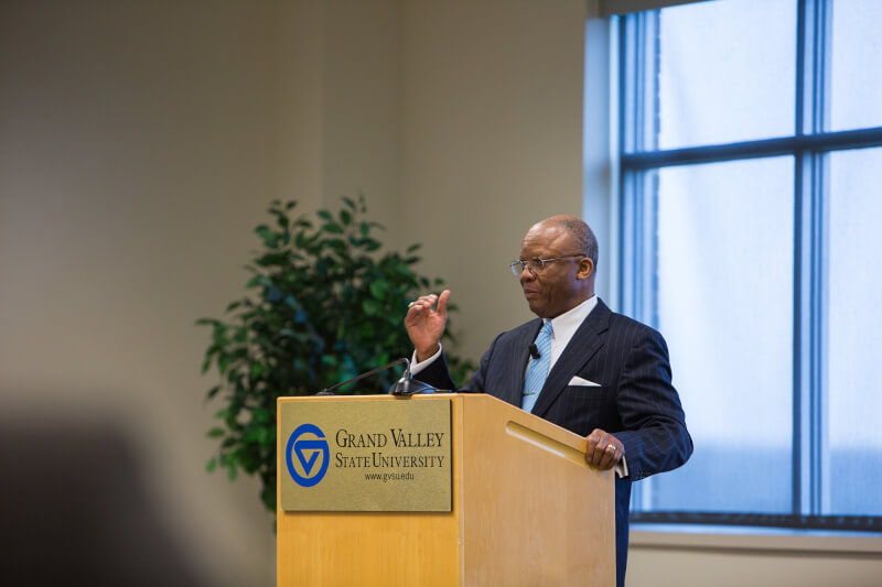 man giving presentation