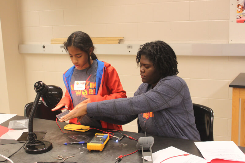 Students participating in an activity.