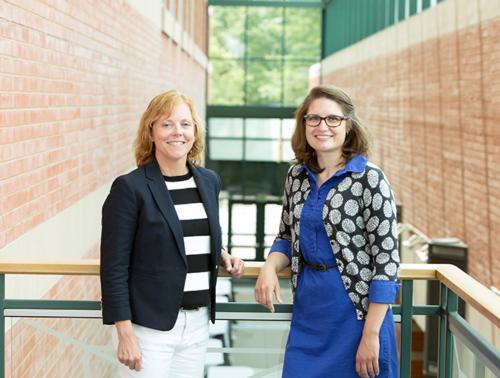 Deborah Lown,left, and Katherine Hekstra are collecting data to help Grand Rapids food pantries establish healthy food policies.