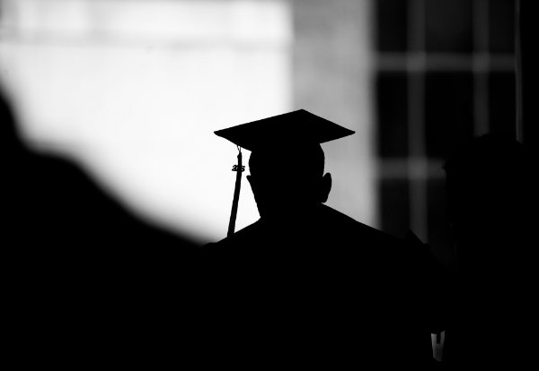  A silhouette of a graduate. 