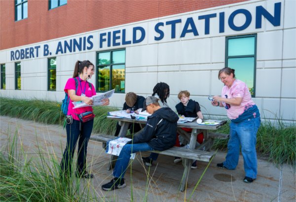 Crossroads Charter Academy students from Big Rapids take part in an educational visit to the Annis Water Resources Institute.