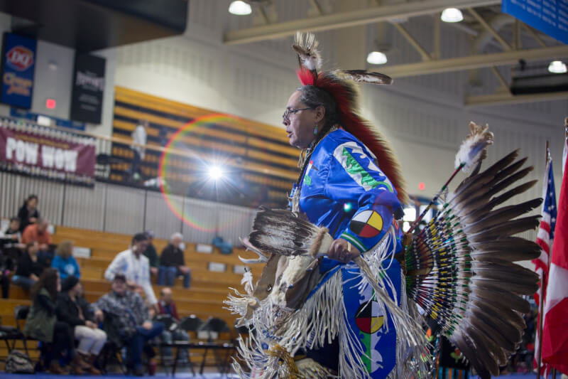 A photo from a pow wow at GVSU.