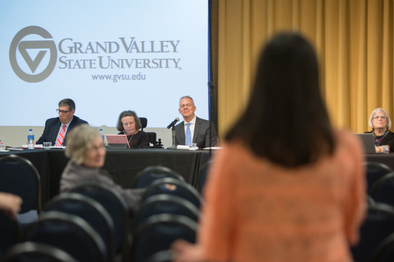 Members of the Presidential Search Advisory Committee heard from students, faculty, staff members and alumni during two listening sessions.
