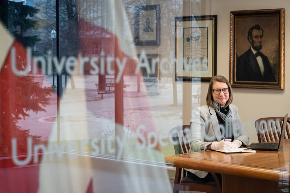 Woman writing in a journal