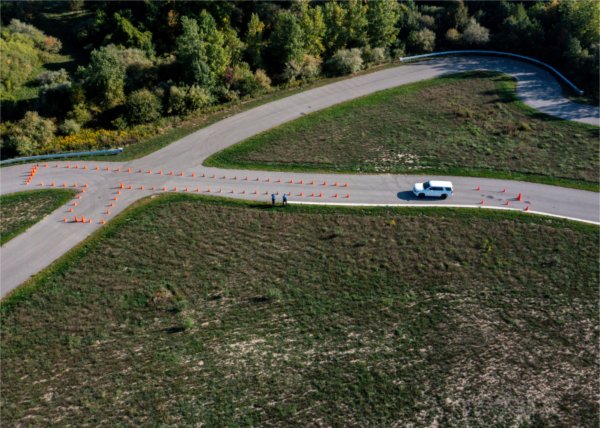 A car on the drive track