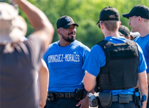GVSU Police Academy recruits during traffic stop training
