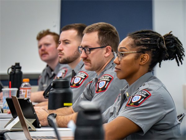 GVSU Police Academy Recruits in the classroom