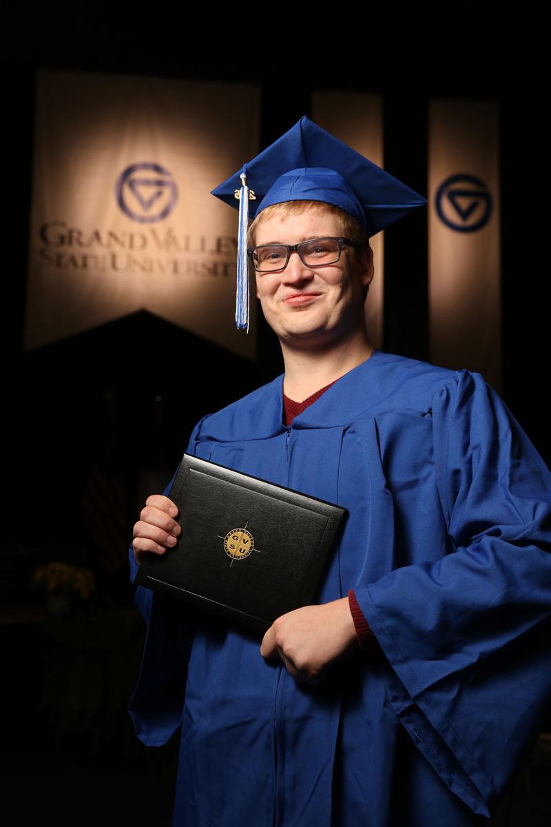 Bryce Gould pictured at the December 10 commencement ceremony. Photo by Rex Larsen.