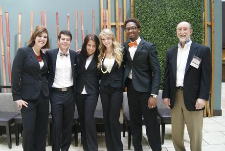 Student presenters with faculty advisor Frank Blossom