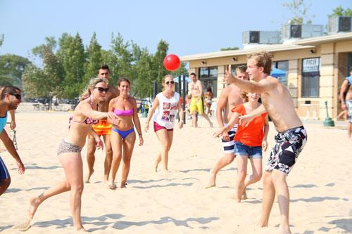 International students, pictured playing tchoukball, will demonstrate many global games Wednesday during an event at the Fieldhouse.