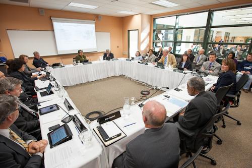 Board members at their meeting in Holland on November 2.
