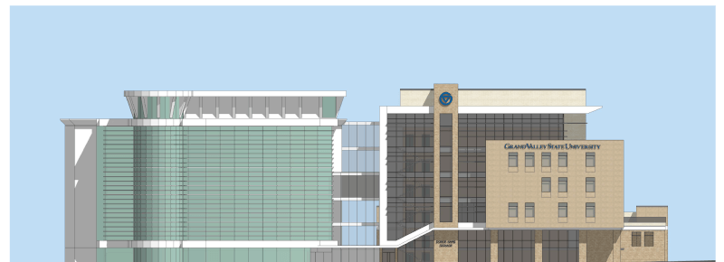 Rendering of the south elevation of the new building at 333 Michigan.
