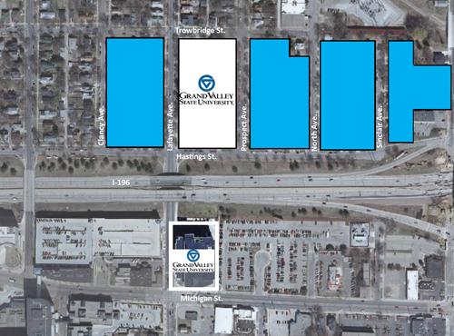 Pictured is a rendering of the proposed acreage near the Cook-DeVos Center for Health Sciences.