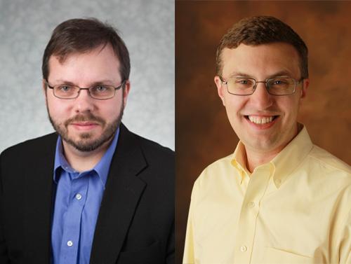 Left, Robert Talbert will receive the Pew Teaching with Technology Award, and Derek Bruff will give the keynote address at the Teaching and Learning with Technology Symposium.