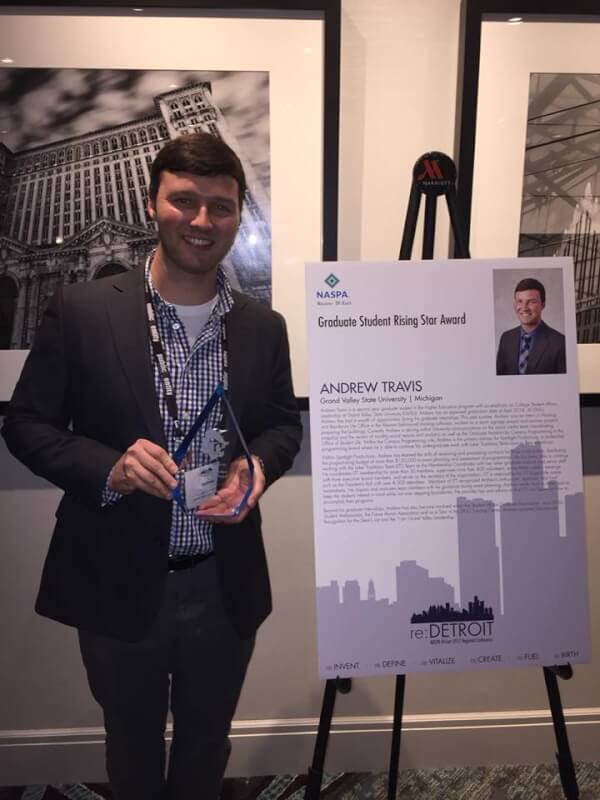 Andrew Travis was recognized at a conference in Detroit in November.
