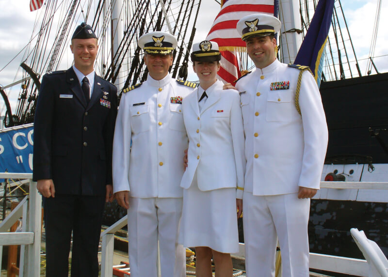 From left: Eric Haas, President Thomas J. Haas, Sarah (Haas) Wrenn, Gregory Haas.