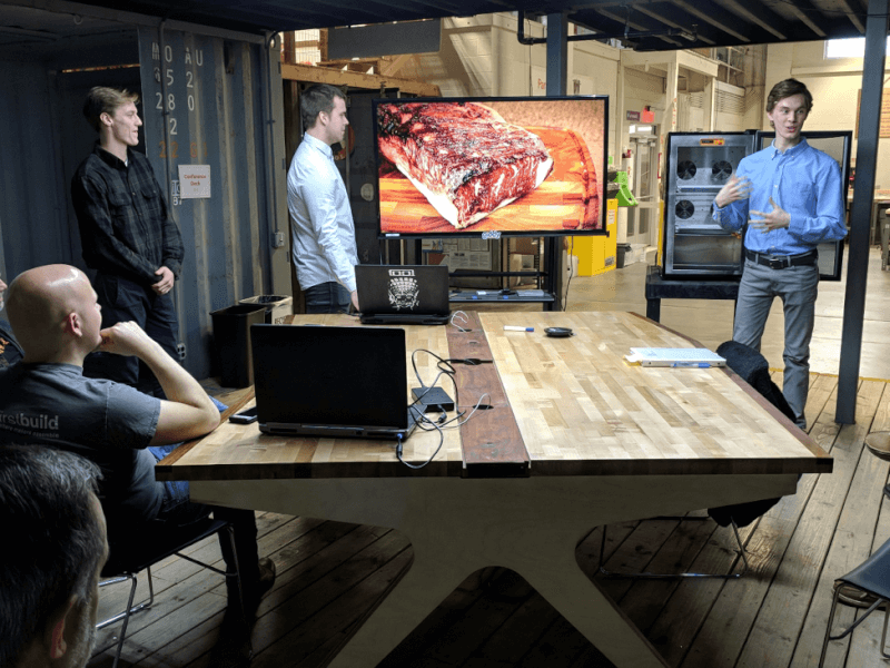 A photo of students presenting. 