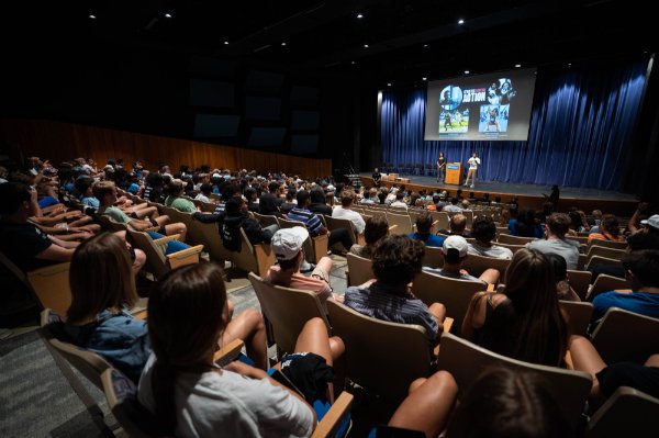 Grand Valley student athletes listen to speakers