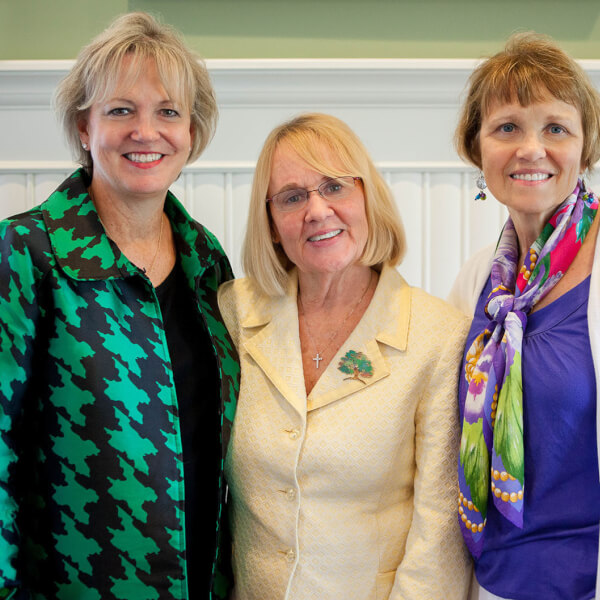 three women standing
