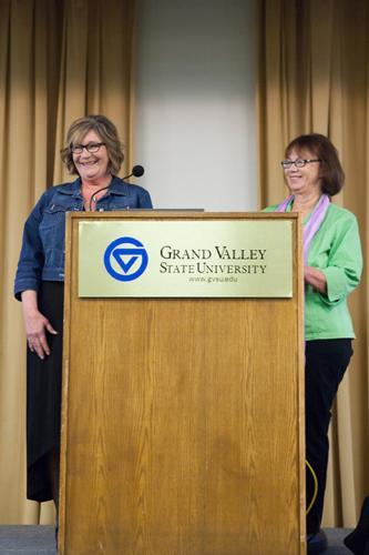 Photos by Christi Wiltenburg/ JoAnn Wassenaar, left, and Kathleen Underwood received Lifetime Achievement Awards March 31 from the Women�s Commission.
