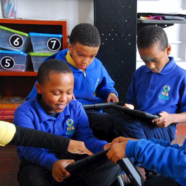 Students at Henry Ford Academy Elementary School work on an activity.