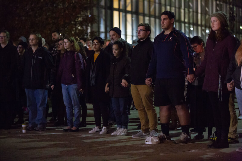 Candlelight vigil on the Allendale Campus.