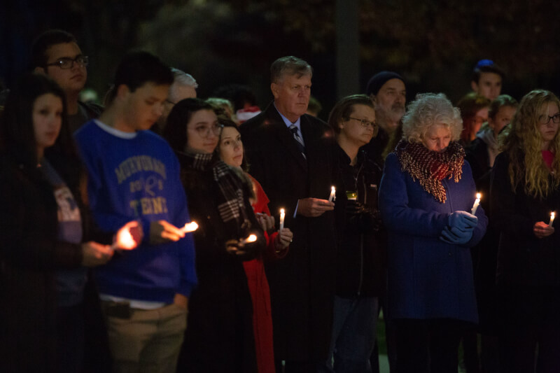 Candlelight vigil on the Allendale Campus.
