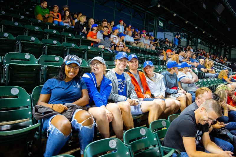 A group in the stands.