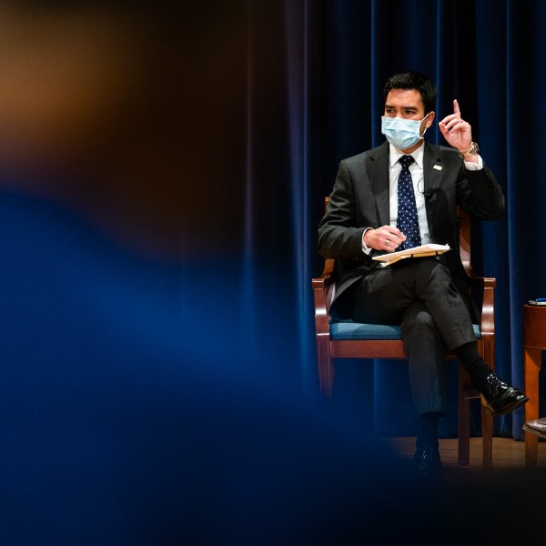 Panelist debating during Hauenstein Center event